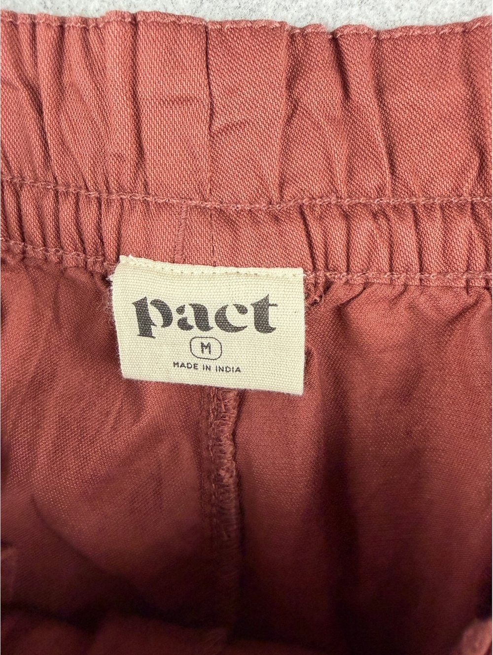 Pact Daily Twill Pants Women M Rust Organic Cotton Stretch Pull On - Picture 3 of 8